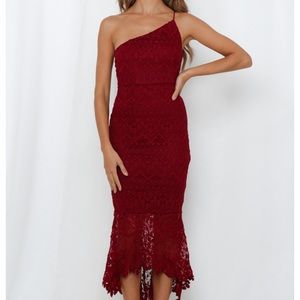 NWOT Red Lace Midi